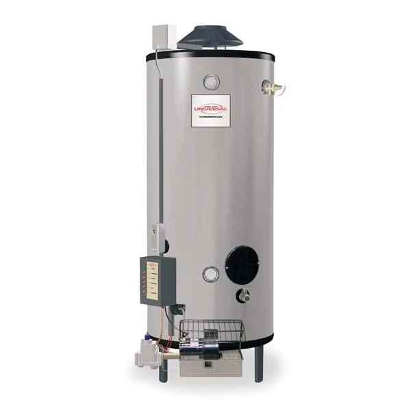 Natural Gas Commercial Gas Water Heater, 91 Gal., 120V AC