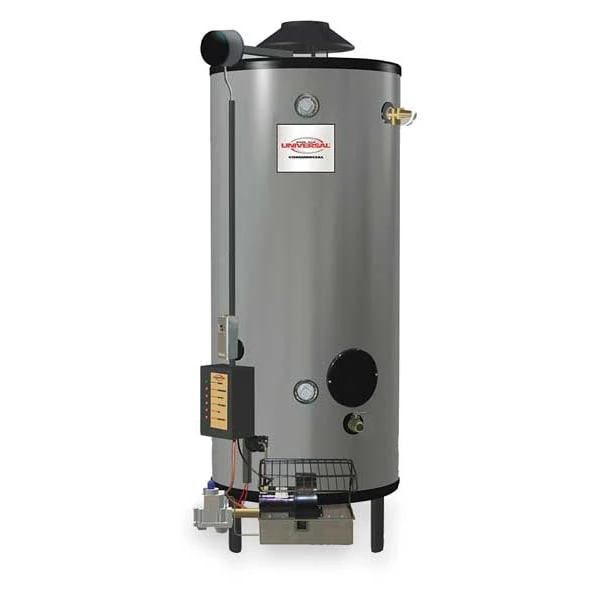 Natural And LP Gas Commercial Gas Water Heater, 100 Gal., 120V AC